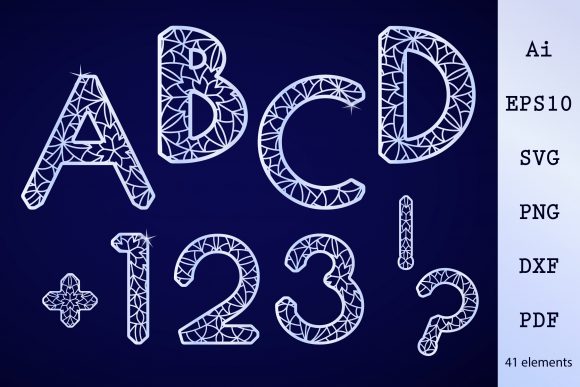 Decorative Letters and Numbers for Graphics and Decorative Elements