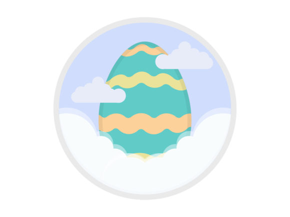 Easter Egg Bunny Decorative Line Graphics