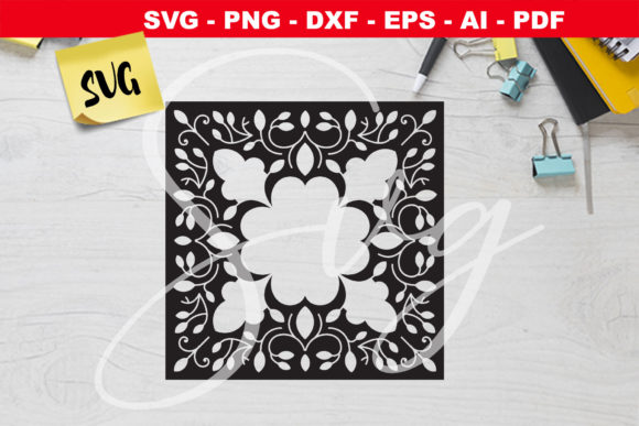 Floral Decorative Mirror Frame Graphics for Crafts