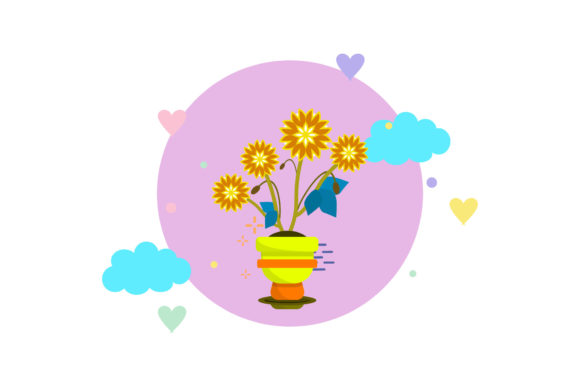 Flower Decorative Circle Cloud Bubble