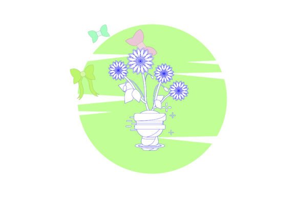 Flower Decorative Circle Cloud Ribbon Graphics Freebies