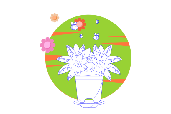Flower Decorative in Circle Flower Graphics Freebies