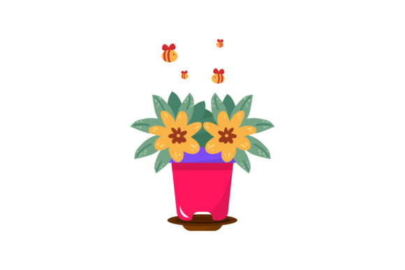 Flower Decorative in Pots: Graphics & Icons for Digital Sellers