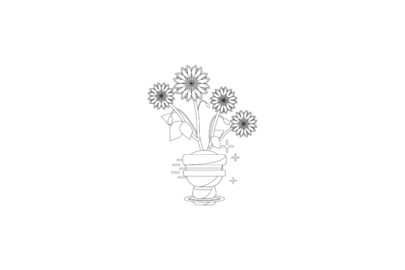 Flower Decorative Outline: Graphics and Icons for Editorial Use