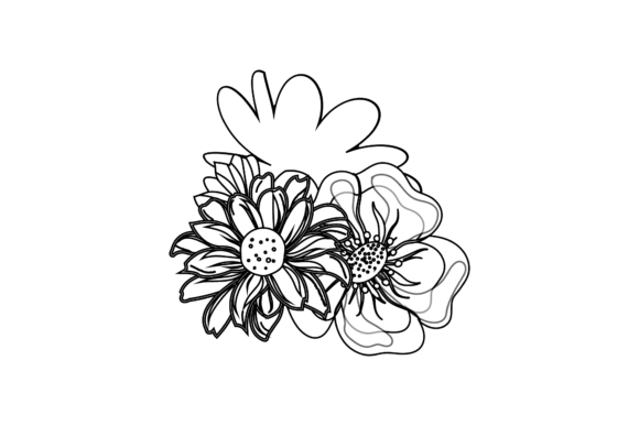 Flower Floral Wedding Decorative Outline