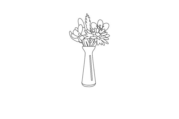 Flowers Pot Decorative Outline: Graphics & Icons for Editorial Design