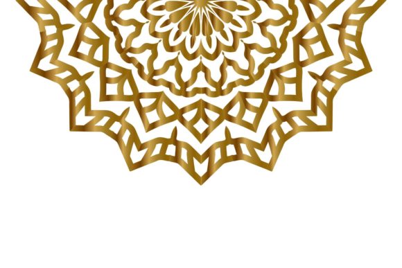 Gold Mandala Decorative Background for Graphics and Backgrounds