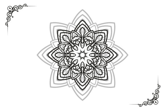 Mandala Black Flower Graphics and Patterns