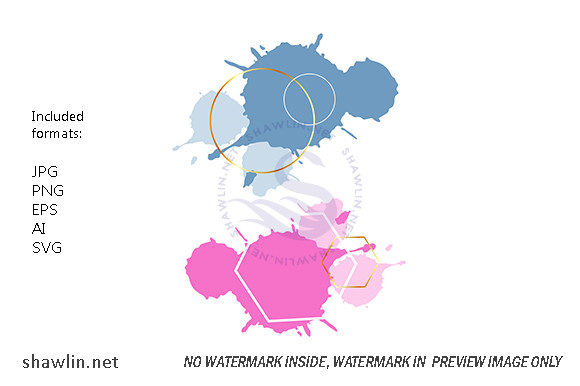 Set of Abstract Watercolor Decorative
