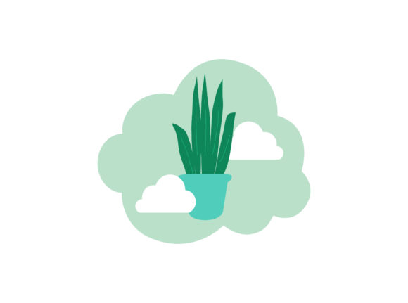 Spring Decorative Plant Cloud Icon Graphics
