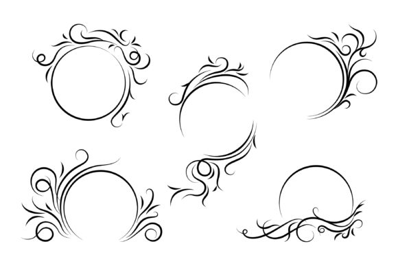 Swirls Frames Clipart: Graphics for Crafts