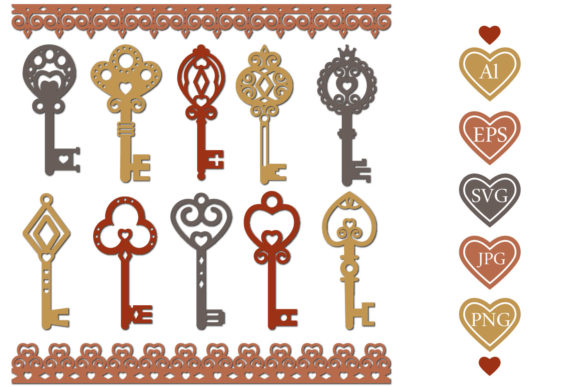 Templates and Stencils Decorative Keys